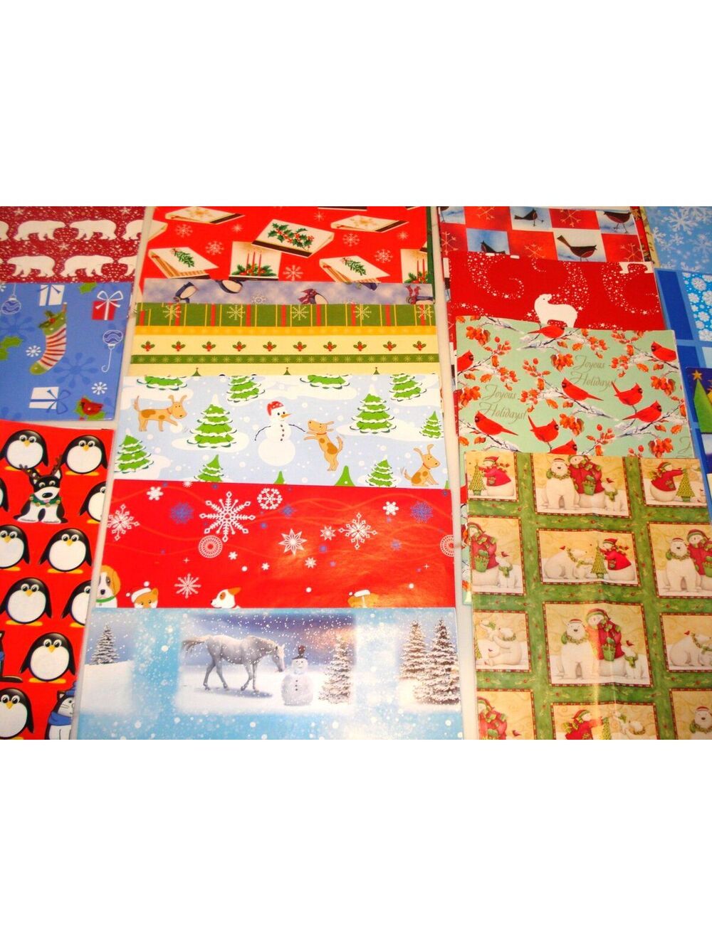 Vintage 1960's-1990's Christmas Gift Wrapping Paper 1 Lb 5 Oz lot W/ 25 Patterns
